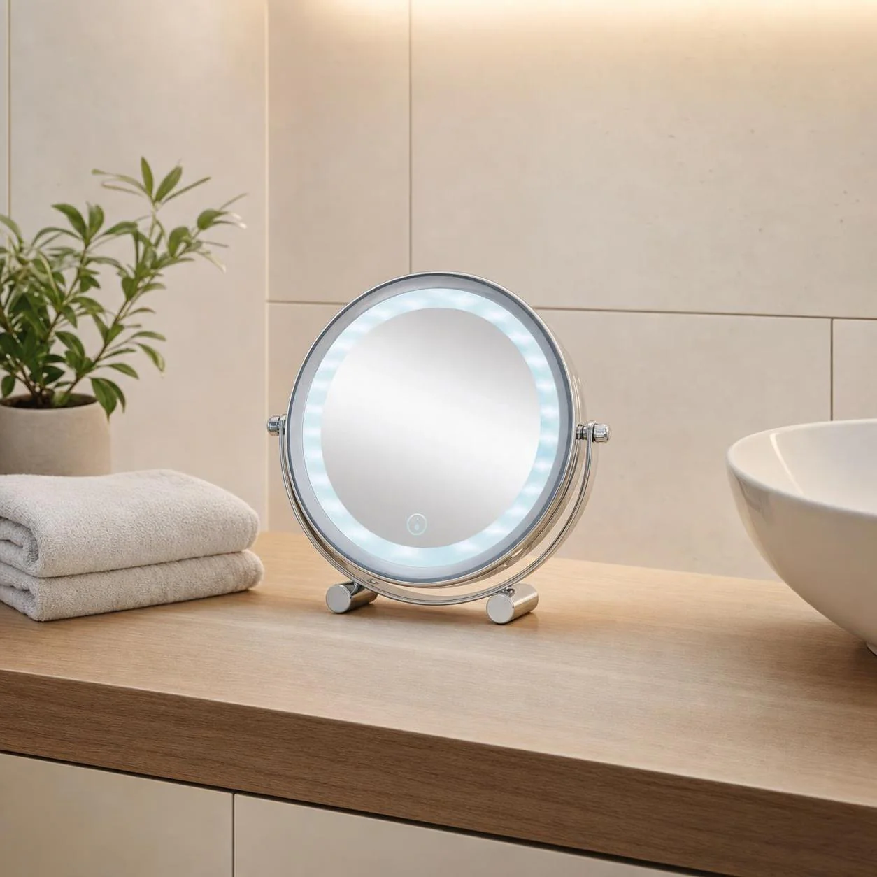 Kleine Wolke Led Kosmetikspiegel Bright Mirror Shorty Silberfarben 5886124886 3390823211622