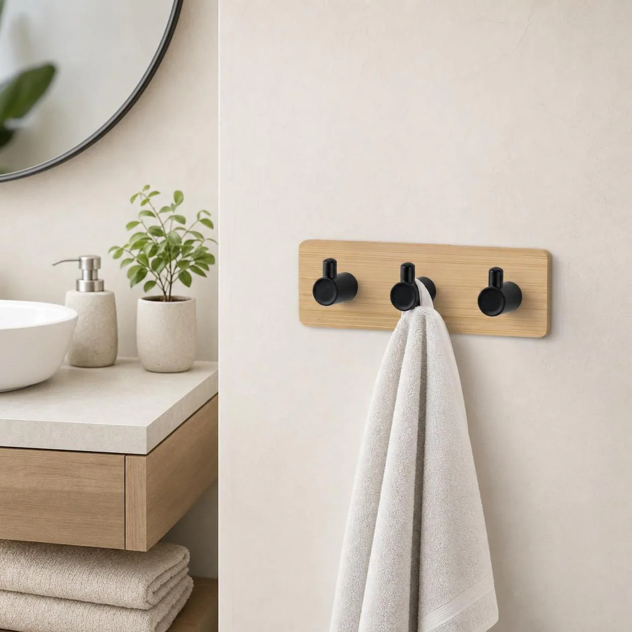 Kleine Wolke Handtuchhaken Bamboo Pin Hook Trio Natur 8502202887 3248823211480